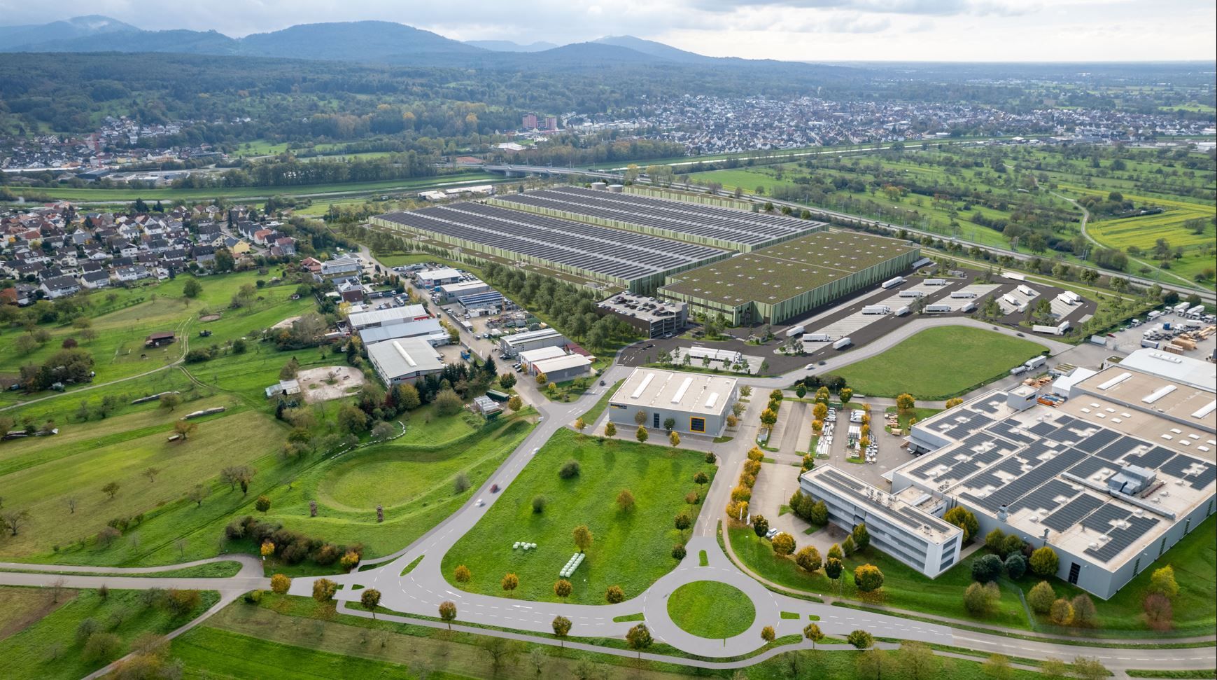 Image illustrating the news post `Construction well underway on Daimler’s New Sustainable Logistics Hub in Bischweier, Germany`